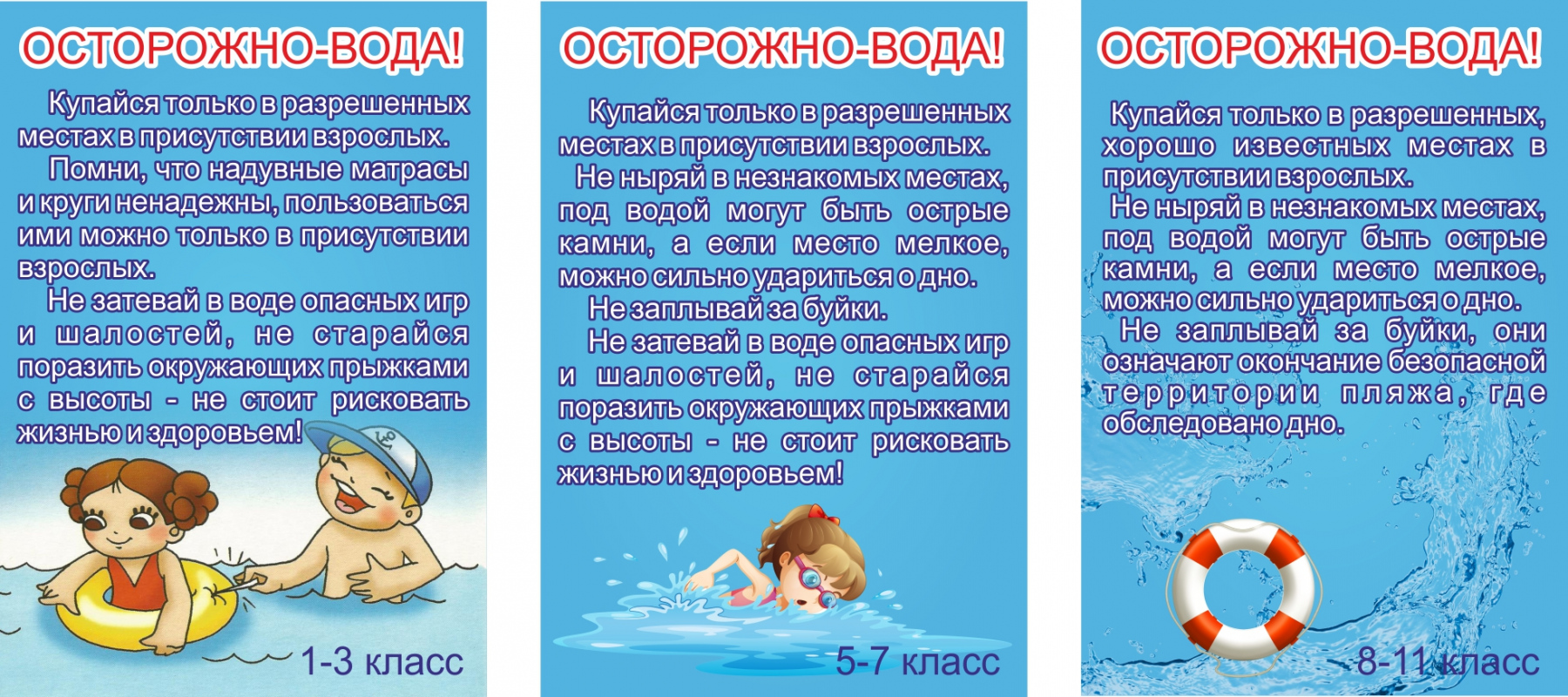 Безопасность на водных объектах в летний период для дошкольников в картинках